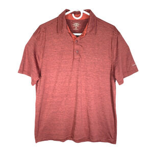 GH Bass & Co Golf Polo Shirt Heathered Copper Orange Mens Medium Short Sleeve